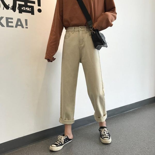 jeans women solid ankle-length loose straight student bf harajuku korean style chic simple casual all-match high waist pockets, Blue
jeans women solid ankle-length loose straight student bf harajuku korean style chic simple casual all-match high waist pockets, Blue