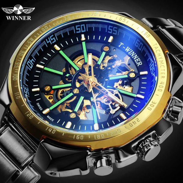 winner mechanical watch men fashion automatic watches stainless steel strap skeleton wristwatch clock male, Slivery;brown
winner mechanical watch men fashion automatic watches stainless steel strap skeleton wristwatch clock male, Slivery;brown
