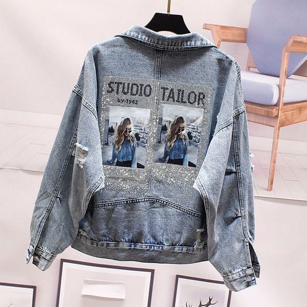 plus size back letter printed denim jacket women 2020 autumn ripped holes jean coat patchwork bf style jeans coats and jackets, Black;brown
plus size back letter printed denim jacket women 2020 autumn ripped holes jean coat patchwork bf style jeans coats and jackets, Black;brown