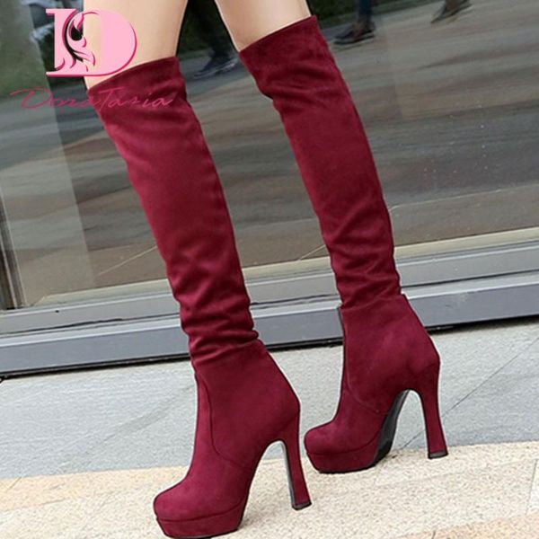 boots doratasia 2021 platform high heels winter shoes women slip on stretch fabric knee female, Black
boots doratasia 2021 platform high heels winter shoes women slip on stretch fabric knee female, Black