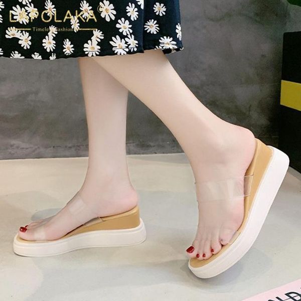 lapolaka new fashion 2020 platform summer sandal wedge heels slip on pvc transparent casual shoes woman slippers female, Black
lapolaka new fashion 2020 platform summer sandal wedge heels slip on pvc transparent casual shoes woman slippers female, Black