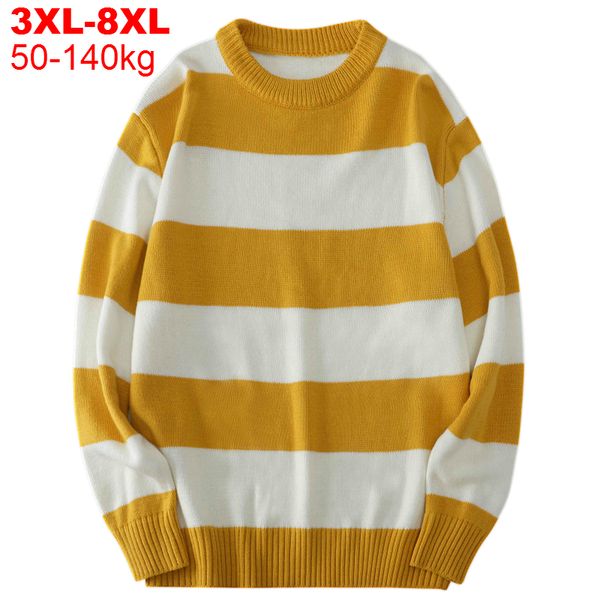 plus size 8xl men's sweater stripe pullovers long sleeve men striped jumpers knitted sweaters male fashion chinese streetwear, White;black
plus size 8xl men's sweater stripe pullovers long sleeve men striped jumpers knitted sweaters male fashion chinese streetwear, White;black