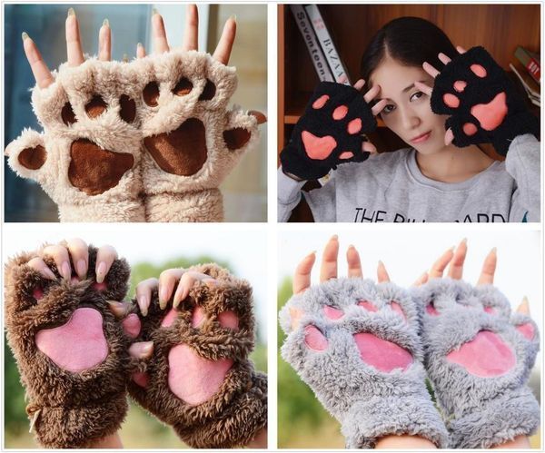 five fingers gloves hirigin 2021 winter women warm cute cat claw plush mittens short fingerless half finger, Blue;gray
five fingers gloves hirigin 2021 winter women warm cute cat claw plush mittens short fingerless half finger, Blue;gray