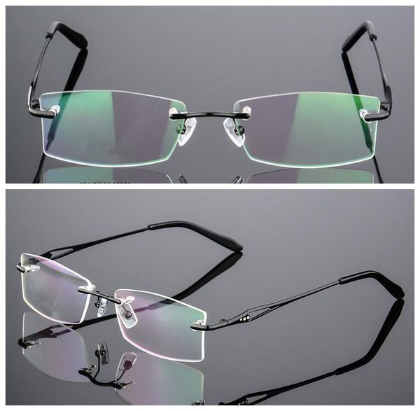 memory titanium women rimless hinged eyeglass frame glasses spectacles rx able, Black
memory titanium women rimless hinged eyeglass frame glasses spectacles rx able, Black