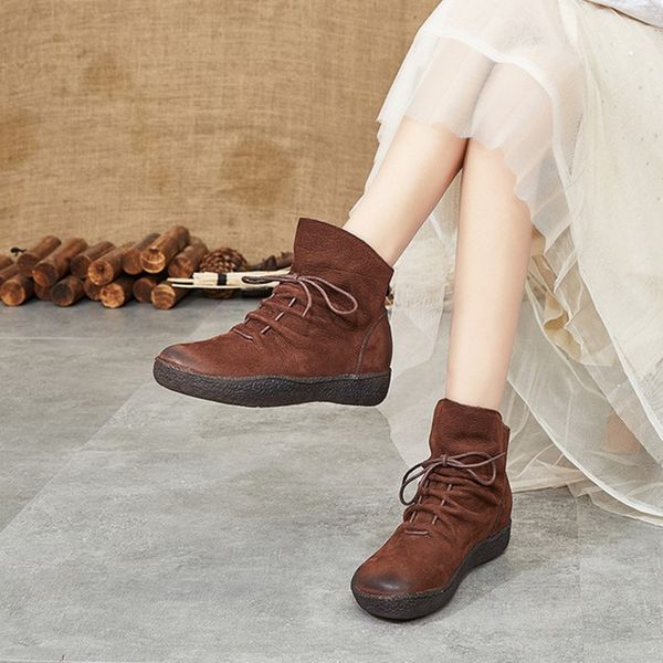 short boots women's autumn winter new leather round head flat women's boots 2020 new retro fashion casual wild, Black
short boots women's autumn winter new leather round head flat women's boots 2020 new retro fashion casual wild, Black