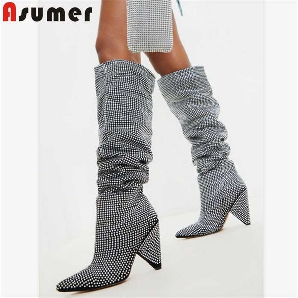 asumer 2020 big size 43 knee high boots women full crystal unique high heels party wedding shoes autumn winter boots female, Black
asumer 2020 big size 43 knee high boots women full crystal unique high heels party wedding shoes autumn winter boots female, Black