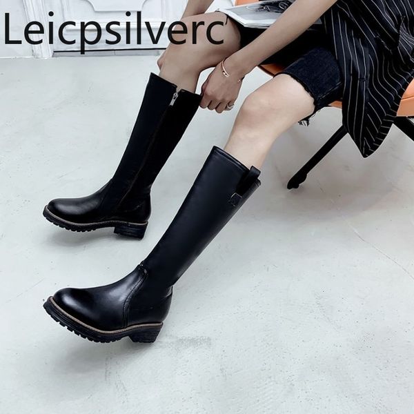 women's boots the new winter round head fashion zipper low-heeled high tube women's shoes plus size 34-43 heel height 3.5cm, Black
women's boots the new winter round head fashion zipper low-heeled high tube women's shoes plus size 34-43 heel height 3.5cm, Black