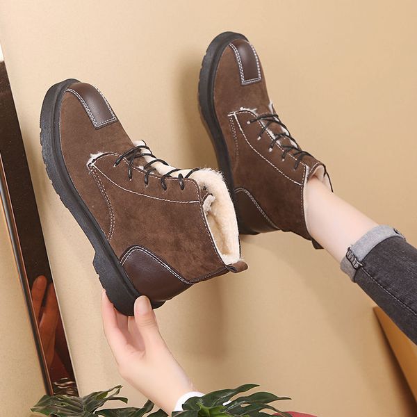 new winter snow boots women's cotton shoes flat velvet ankle boots women's non-slip lace-up cotton, Black
new winter snow boots women's cotton shoes flat velvet ankle boots women's non-slip lace-up cotton, Black