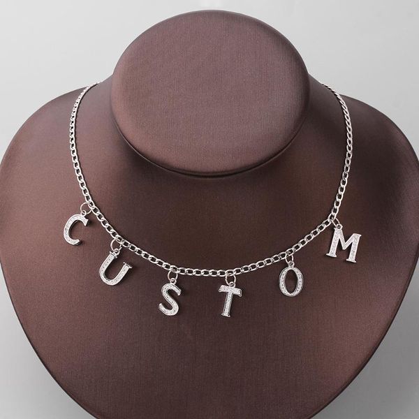 personalized customized name necklace full iced out crystal custom initial letter alphabet pendant for men tennis chain jewelry, Silver
personalized customized name necklace full iced out crystal custom initial letter alphabet pendant for men tennis chain jewelry, Silver