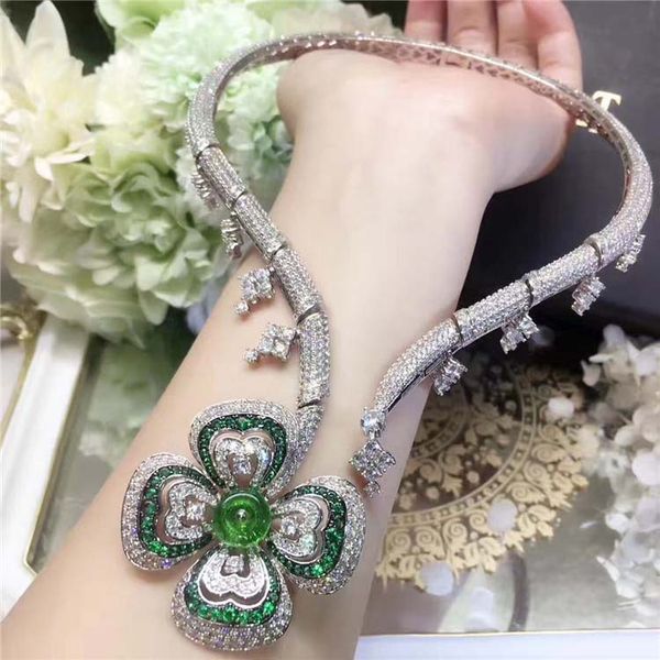 cz diamond green natural stone geometric flower choker necklaces 18k white gold plated party jewelry for women, Golden;silver
cz diamond green natural stone geometric flower choker necklaces 18k white gold plated party jewelry for women, Golden;silver