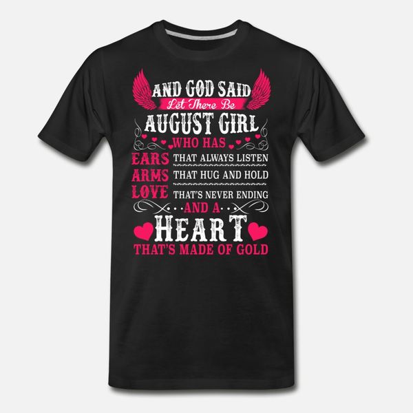 and god said let there be august girl t shirt men designs 100% cotton round neck homme fit casual spring normal shirt
and god said let there be august girl t shirt men designs 100% cotton round neck homme fit casual spring normal shirt