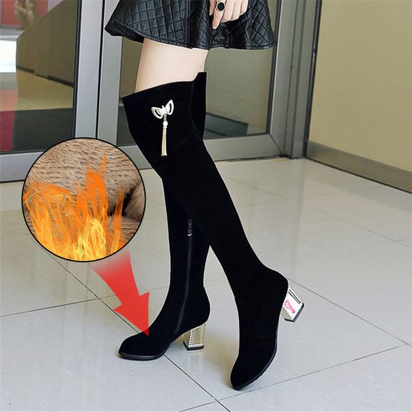 plus size 34-43 new women thigh high boots fashion suede leather high heels zipper female over the knee boots shoes winter, Black
plus size 34-43 new women thigh high boots fashion suede leather high heels zipper female over the knee boots shoes winter, Black