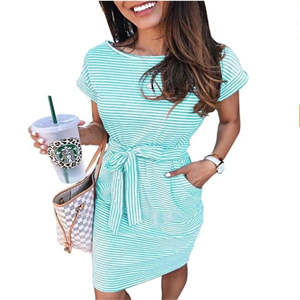 e-baihui 2021 european and american new style women's dress striped round neck pocket short skirt casual short sleeve dress 8815, Black;gray
e-baihui 2021 european and american new style women's dress striped round neck pocket short skirt casual short sleeve dress 8815, Black;gray