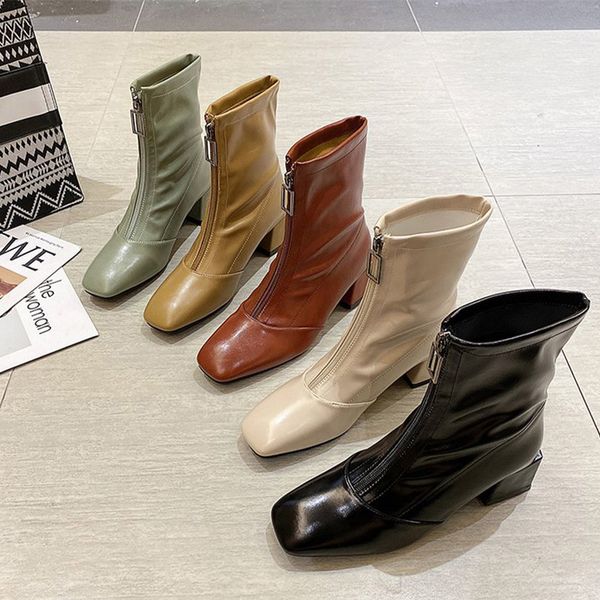 women ankle boots ladies solid square toe footwear woman shoes square heels zipper cooling elegant commute comfortable outdoor, Black
women ankle boots ladies solid square toe footwear woman shoes square heels zipper cooling elegant commute comfortable outdoor, Black