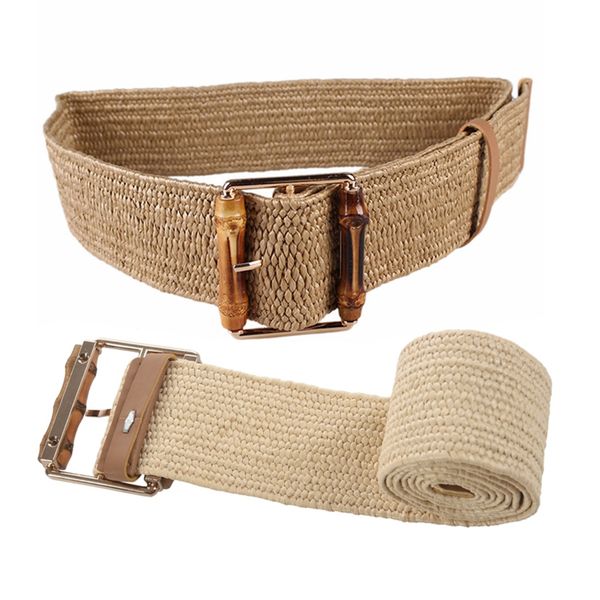 2pcs retro knitted wax rope waist rope women bamboo buckle belt ladies knitted women's braided belt - khaki & beige, Black;brown
2pcs retro knitted wax rope waist rope women bamboo buckle belt ladies knitted women's braided belt - khaki & beige, Black;brown