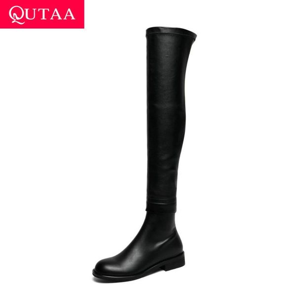 boots qutaa 2021 autumn winter cow leather concise elegant women shoes round toe zipper fashion over the knee high size34-39, Black
boots qutaa 2021 autumn winter cow leather concise elegant women shoes round toe zipper fashion over the knee high size34-39, Black