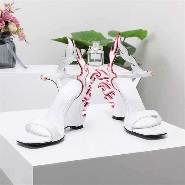 cleverly2020 single fashion decent shoes flame style buckle wedge personalized women's sandals, Black
cleverly2020 single fashion decent shoes flame style buckle wedge personalized women's sandals, Black