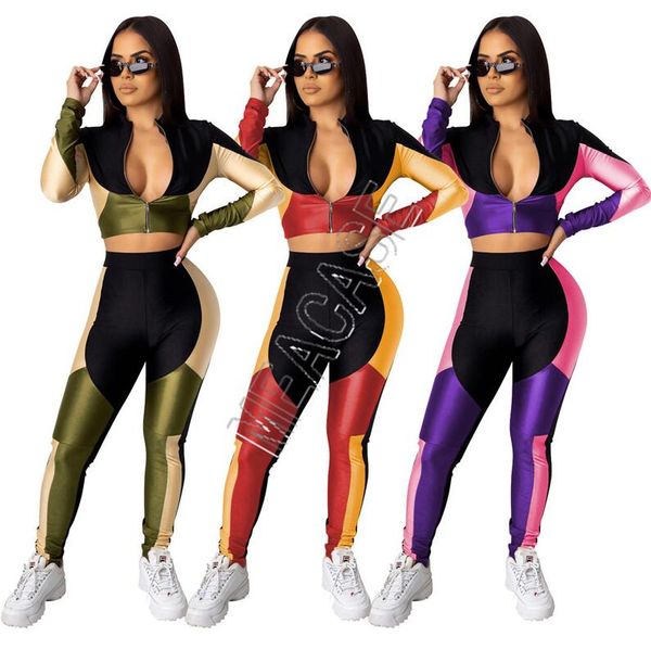 women tracksuit fashion patchwork zip jacket coat outfits block legging pants sweat suit two-piece sports suit clothing 3color d82406, White
women tracksuit fashion patchwork zip jacket coat outfits block legging pants sweat suit two-piece sports suit clothing 3color d82406, White