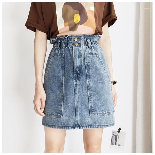 clothing elastic waist summer womens denim skirt pockets white jeans skirts a-line casual ruffles female, Black
clothing elastic waist summer womens denim skirt pockets white jeans skirts a-line casual ruffles female, Black