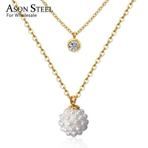 asonsteel beaded necklaces gold/silver color round cz pendants stainless steel double chain necklaces choker party
asonsteel beaded necklaces gold/silver color round cz pendants stainless steel double chain necklaces choker party