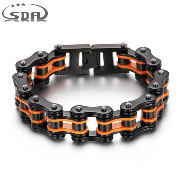 sda men black orange stainless steel link chain bracelets & bangles men's biker motorcycle bracelet 7 8 9 10 inch
sda men black orange stainless steel link chain bracelets & bangles men's biker motorcycle bracelet 7 8 9 10 inch