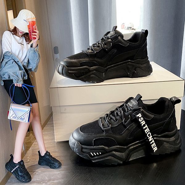 2020 autumn new korean ins dad womens shoes platform casual sneakers female students white shoes, Black
2020 autumn new korean ins dad womens shoes platform casual sneakers female students white shoes, Black