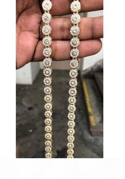 men's 8ct diamond 18k gold over brass flower necklace 9mm 30" super icy, Silver 
men's 8ct diamond 18k gold over brass flower necklace 9mm 30" super icy, Silver