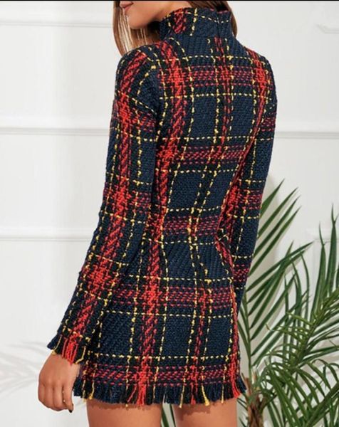 elegant plaid tweed women dress winter office lady long sleeve warm christmas dress vintage autumn dresses festa026, Black;gray
elegant plaid tweed women dress winter office lady long sleeve warm christmas dress vintage autumn dresses festa026, Black;gray