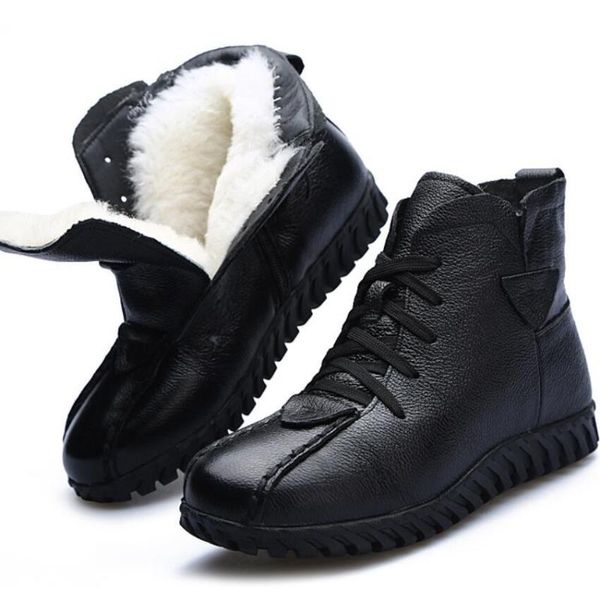 cs822 women winter snow boots classic black 100% genuine leather thick wool fur warm ankle boots low heel shoes women
cs822 women winter snow boots classic black 100% genuine leather thick wool fur warm ankle boots low heel shoes women