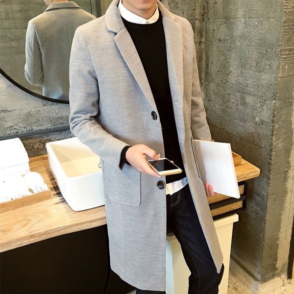 men's trench coats 2021 autumn & winter arrival solid color single-breasted windbreaker slim woolen coat plus size, Tan;black
men's trench coats 2021 autumn & winter arrival solid color single-breasted windbreaker slim woolen coat plus size, Tan;black