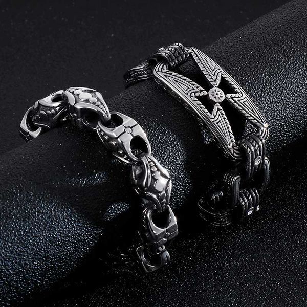 link, chain hiphop biker bracelet punk men cross bead vintage black stainless steel link charm male viking bracelets bangle fashion jewelry
link, chain hiphop biker bracelet punk men cross bead vintage black stainless steel link charm male viking bracelets bangle fashion jewelry