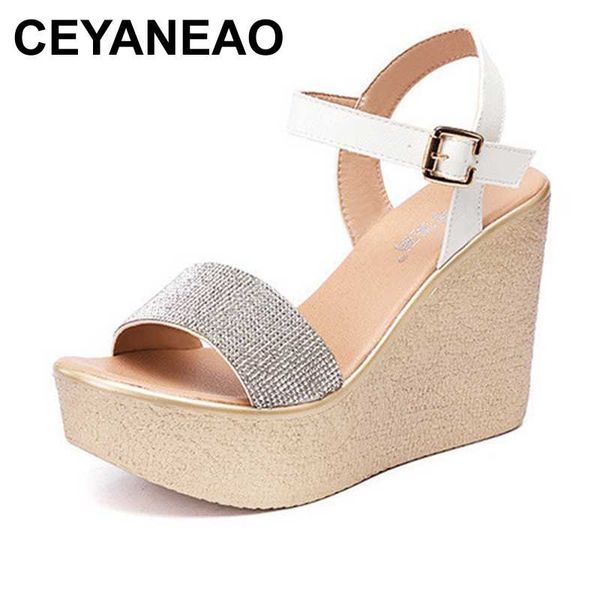 ceyaneao11cm super high heels summer wedge sandals platform peep toe luxury sandals rhinestone lady party dress shoes, Black
ceyaneao11cm super high heels summer wedge sandals platform peep toe luxury sandals rhinestone lady party dress shoes, Black