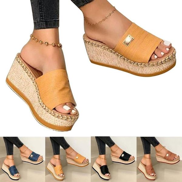 slippers 2021 fashion women slipper platform wedges female shoes heeled casual summer sandals 1 pair, Black
slippers 2021 fashion women slipper platform wedges female shoes heeled casual summer sandals 1 pair, Black