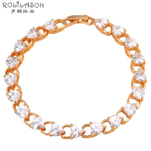 rolilason tasteful design heart shape crystal white zircon golden bracelets classic gift for women fashion jewelry tbs769, Black
rolilason tasteful design heart shape crystal white zircon golden bracelets classic gift for women fashion jewelry tbs769, Black