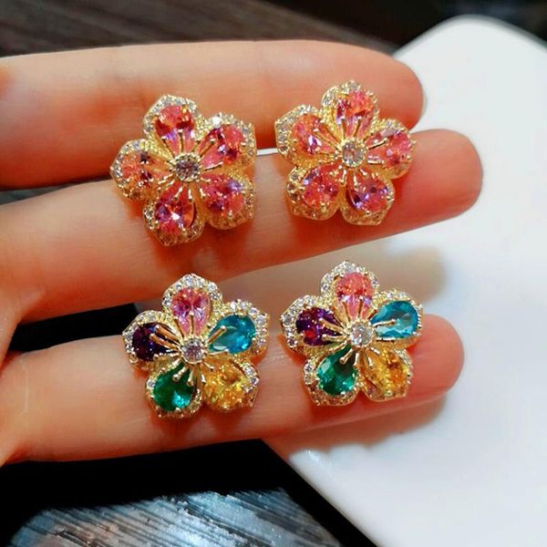 stud boho female crystal pink rainbow stone earrings gold flower plant cute wedding jewelry big for women, Golden;silver
stud boho female crystal pink rainbow stone earrings gold flower plant cute wedding jewelry big for women, Golden;silver