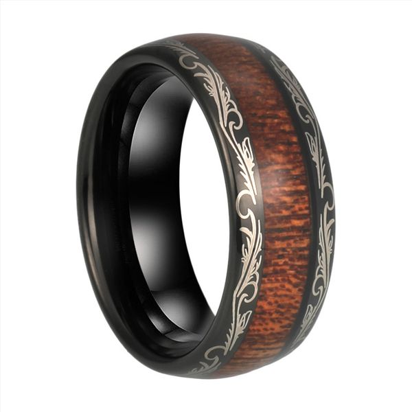 junerain brand 8mm black leaf veinstungsten carbide ring koa wood inlay for men women wedding band polished modern style dome comfort fit, Silver
junerain brand 8mm black leaf veinstungsten carbide ring koa wood inlay for men women wedding band polished modern style dome comfort fit, Silver