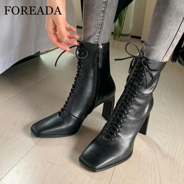 foreada high heel ankle boots real leather square toe woman boots lace up block heel shoes zip female short black size 41
foreada high heel ankle boots real leather square toe woman boots lace up block heel shoes zip female short black size 41