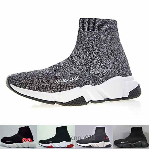 2019 designers socks shoes fashion men women sneakers speed trainer black white blue pink glitter mens trainers casual shoe runner ghty75