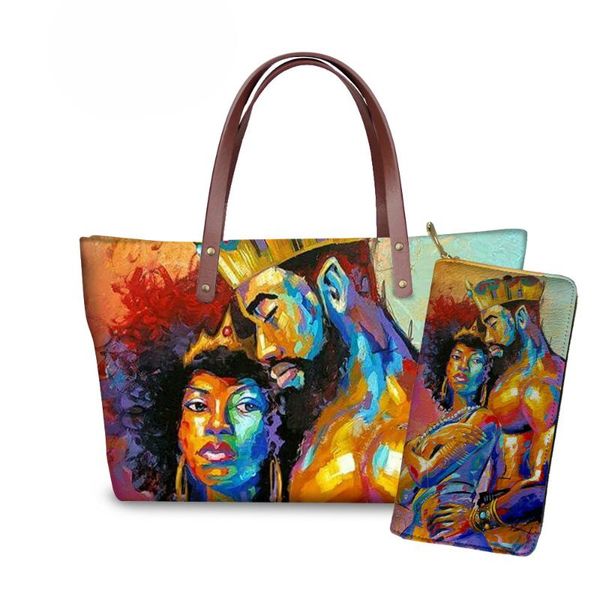 noisydesigns 2pcs women handbags sets black queen african girls printing large shoulder tote bags ladies hand bag&purse feminine
noisydesigns 2pcs women handbags sets black queen african girls printing large shoulder tote bags ladies hand bag&purse feminine