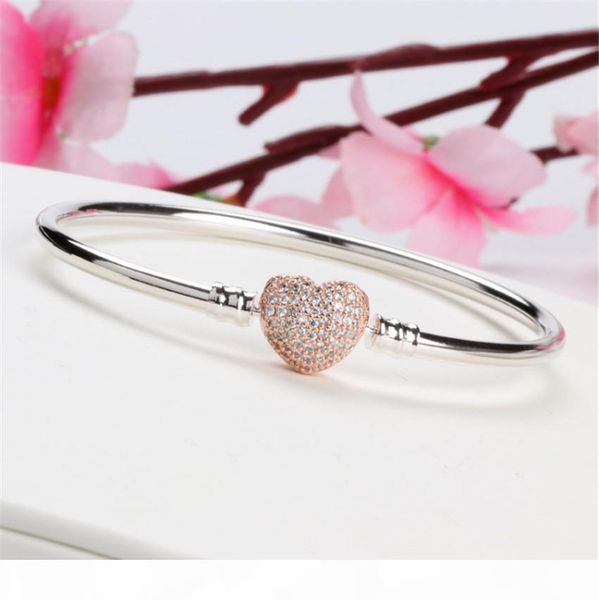 luxury women silver bangle rose gold plated cz pave bracelet fit designer charms european beads bracelet jewelry, Black
luxury women silver bangle rose gold plated cz pave bracelet fit designer charms european beads bracelet jewelry, Black