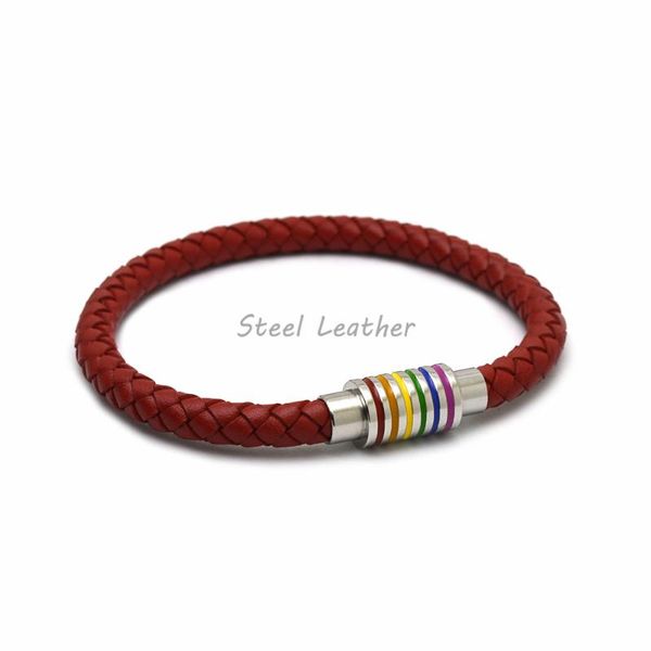charm bracelets 5pcs/lot braided genuine leather bracelet bangles stainless steel magnet clasp gay pride rainbow, Golden;silver
charm bracelets 5pcs/lot braided genuine leather bracelet bangles stainless steel magnet clasp gay pride rainbow, Golden;silver