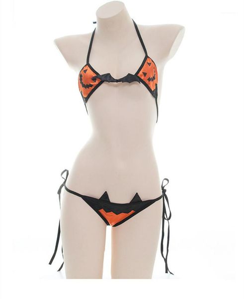 bras sets pumpkin bat pattern lace up halter 2 piece set with small bell three point type 2pcs halloween women, Black;white
bras sets pumpkin bat pattern lace up halter 2 piece set with small bell three point type 2pcs halloween women, Black;white