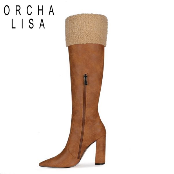 orcha lisa winter fur warm women knee-high boots pu pointed toe block heel zipper big size 34-45 black brown date daily c1997
orcha lisa winter fur warm women knee-high boots pu pointed toe block heel zipper big size 34-45 black brown date daily c1997