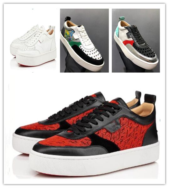 new deisgner man women casual shoes low lace up man women sneaker spikes shoes red unflats shoes brand bottoms trainers, Black
new deisgner man women casual shoes low lace up man women sneaker spikes shoes red unflats shoes brand bottoms trainers, Black