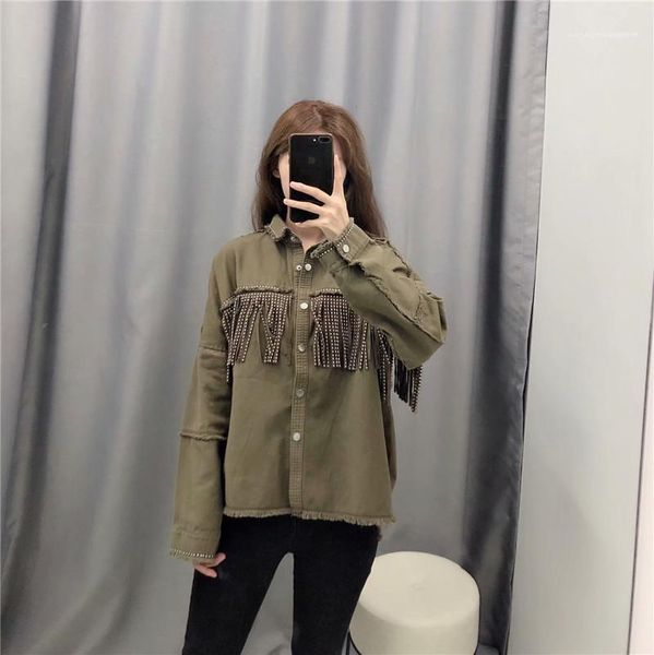 sleeve jackets with buttons womens loose style womens jackets fashion patchwork tassel jackets casual long, Black;brown
sleeve jackets with buttons womens loose style womens jackets fashion patchwork tassel jackets casual long, Black;brown