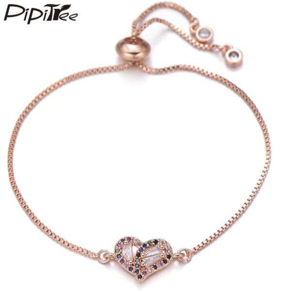 pipitree princess cut zirconia heart charm bracelet copper adjustable chain bracelets for women lady jewelry pulsera mujer, Red;blue
pipitree princess cut zirconia heart charm bracelet copper adjustable chain bracelets for women lady jewelry pulsera mujer, Red;blue