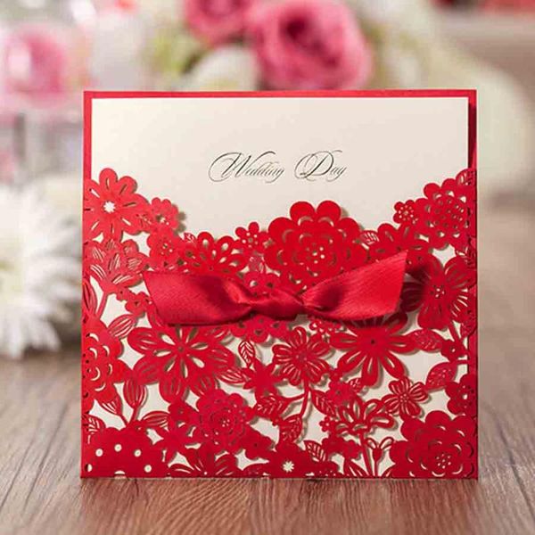 wishmade 100pcs laser cut wedding invitation cards with bow ribbon design red cardstock for engagement bridal shower
wishmade 100pcs laser cut wedding invitation cards with bow ribbon design red cardstock for engagement bridal shower