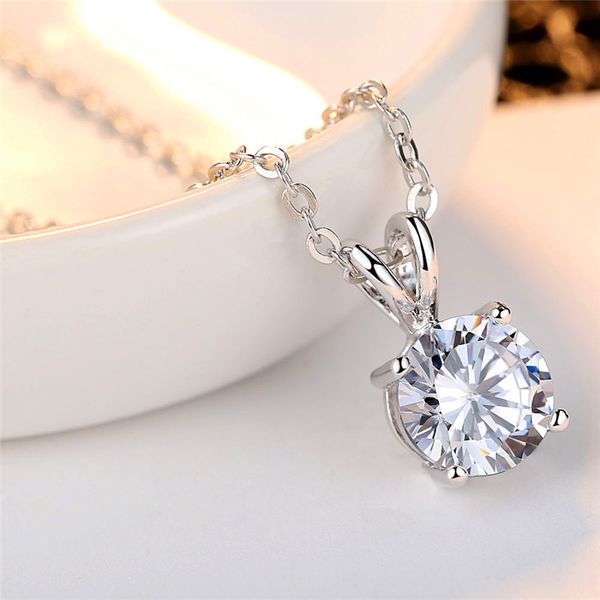 simple female white crystal pendant necklace charm silver color wedding necklace trendy bridal round chain for women
simple female white crystal pendant necklace charm silver color wedding necklace trendy bridal round chain for women