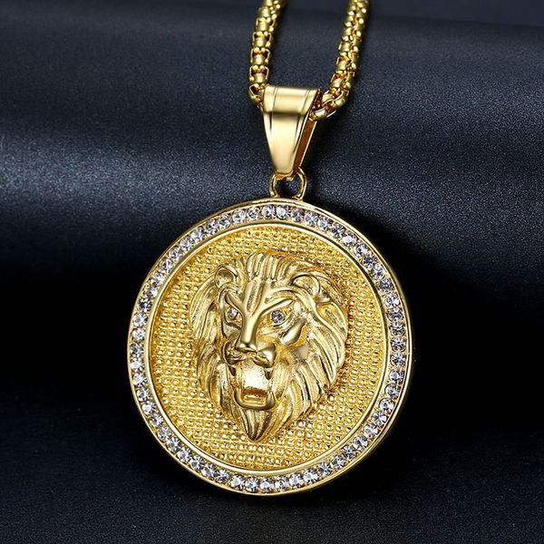 hip hop ice out gold color titanium stainless steel pave rhinestone lion head pendants necklaces for men jewelry, Silver
hip hop ice out gold color titanium stainless steel pave rhinestone lion head pendants necklaces for men jewelry, Silver