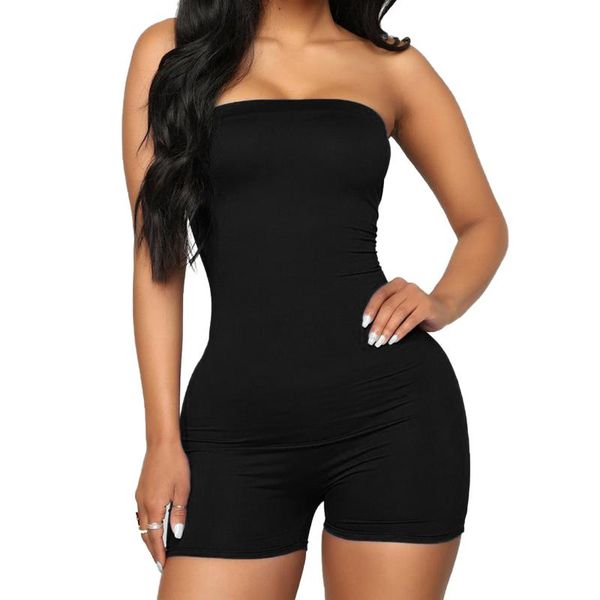 women's jumpsuits & rompers summer 2021 fashion sleeveless cold shoulder playsuit women casual solid color strapless jumpsuit, Black;white
women's jumpsuits & rompers summer 2021 fashion sleeveless cold shoulder playsuit women casual solid color strapless jumpsuit, Black;white